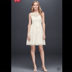 DAVID'S BRIDAL Short Illusion A-Line Dress